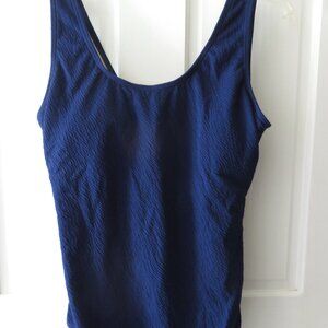 Aquamore  Size 14 Blue Textured One PC Swimsuit NWT